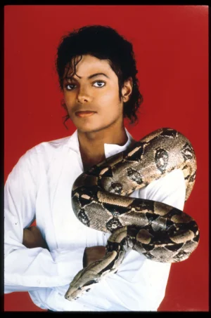 mj with a snake.webp