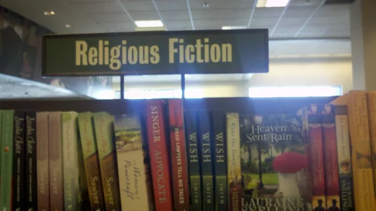 oxymoron religious fiction in bookstore.webp