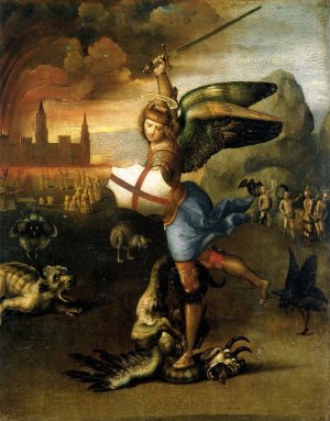 St Michael by Raphael c1505.jpg